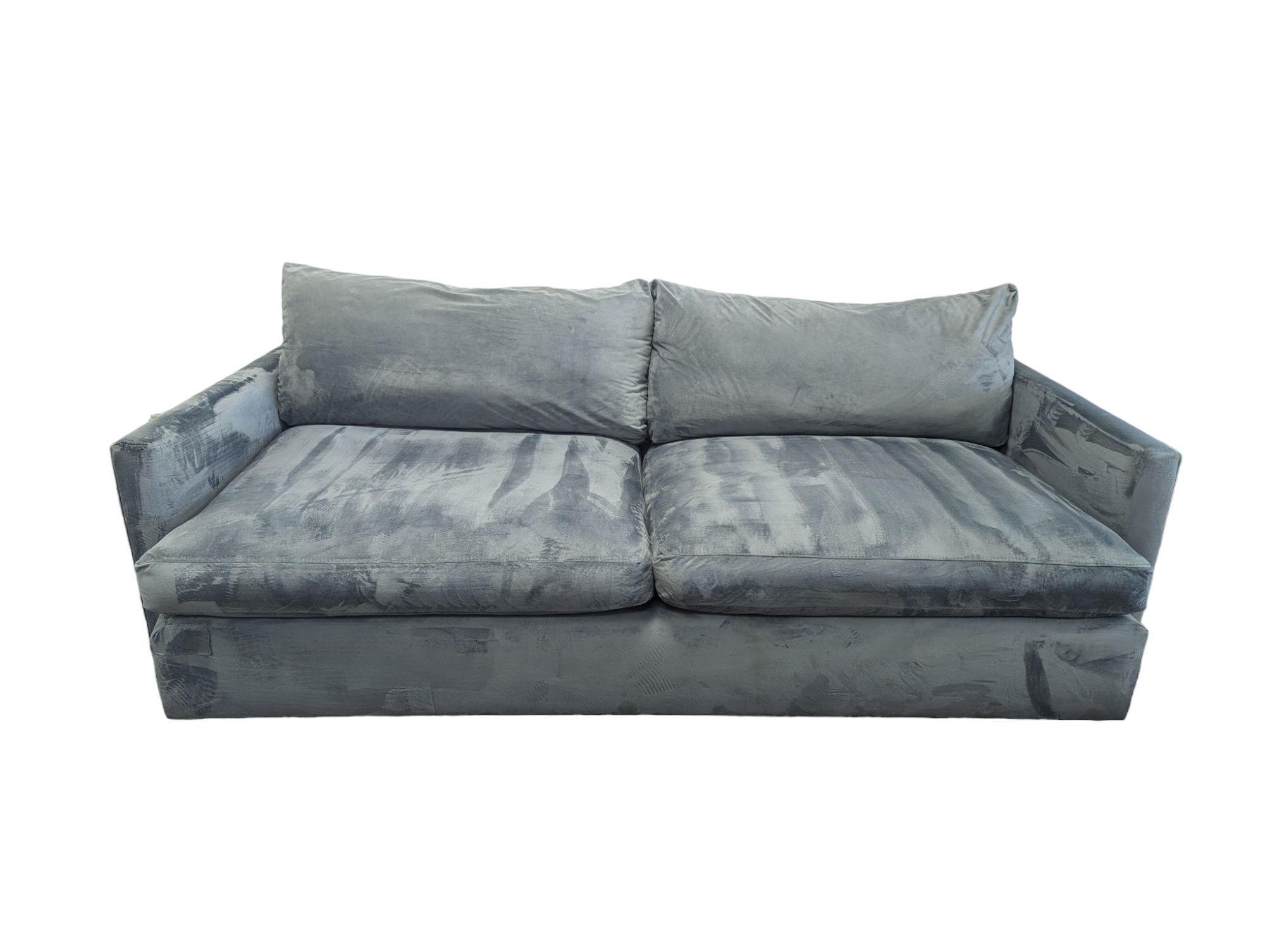 Crate & Barrel Sky Blue Microfiber Cloth Couch The Good Couch
