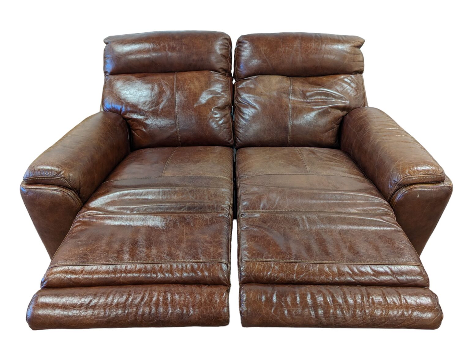 Top Grain Leather Power Recliner Flexsteel Loveseat With Power Headrests The Good Couch