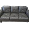 Gray Tufted Leather Couch