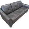 Gray Tufted Leather Couch - Image 4
