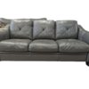Gray Tufted Leather Couch - Image 5