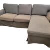 Gray Chaise Sun-Damaged Sectional w/ Removable Cover - Image 2
