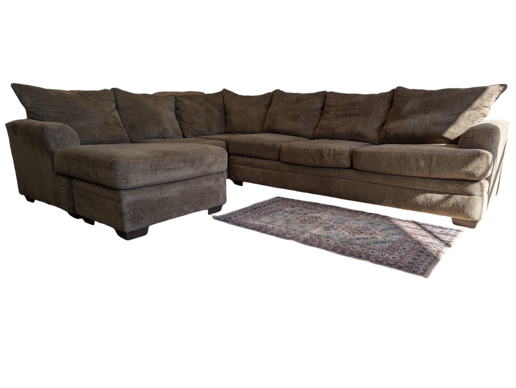 Brown Reversible Chaise Sectional The Good Couch