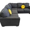 Black Cloth Corner Sectional - Image 3