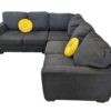 Black Cloth Corner Sectional - Image 4