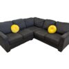 Black Cloth Corner Sectional - Image 5