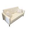 White Faux Leather Loveseat - Image 3