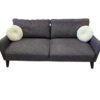 Black Cloth 2-Seat Couch - Image 5