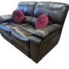 Brown Leather Reclining Loveseat - Image 4