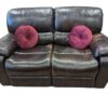 Brown Leather Reclining Loveseat