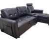 Black Leather Sectional with Storage - Image 3