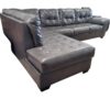 Grey Leather Ashley Furniture Sectional - Image 4