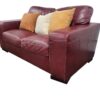 Red Leather Loveseat - Image 4