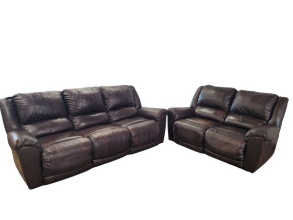 Leather Recliner Couch & Loveseat Set