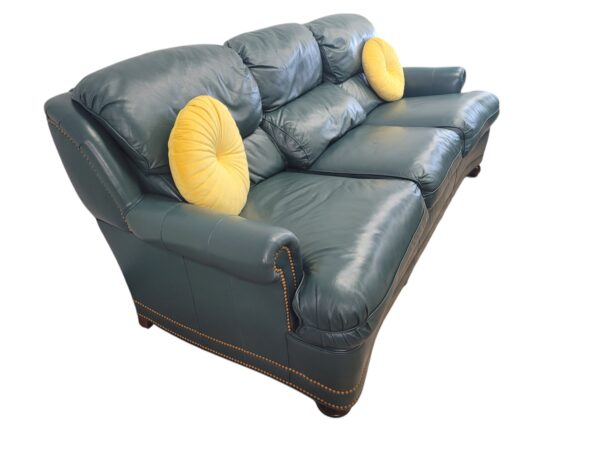 Green Leather Sofa - Image 3