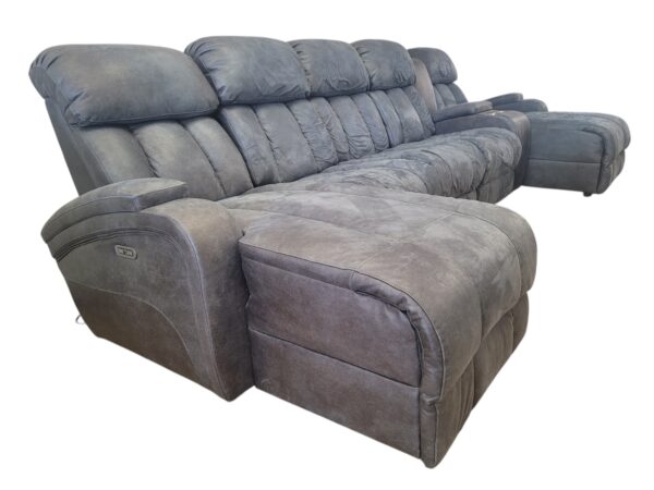 Grey Electric Recliner Sectional - Image 3