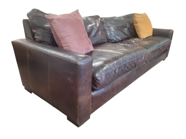 Restoration Hardware Leather Couch - Image 3