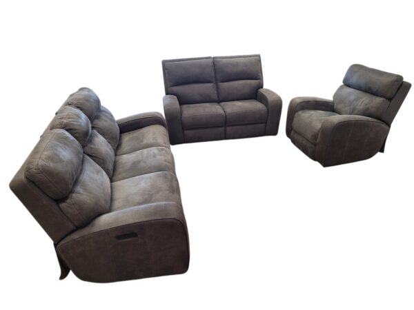 Flexsteel Power Recliner Set – Gray Couch, Loveseat, and Chair - Image 3