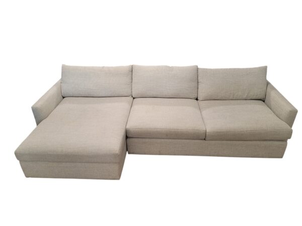 Crate & Barrell Light Gray Chaise Sectional