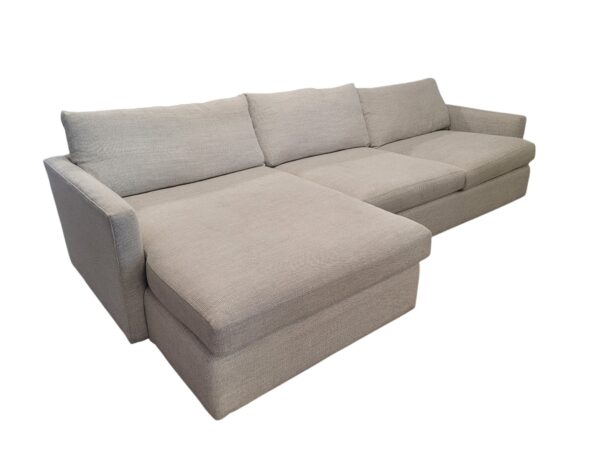 Crate & Barrell Light Gray Chaise Sectional - Image 3