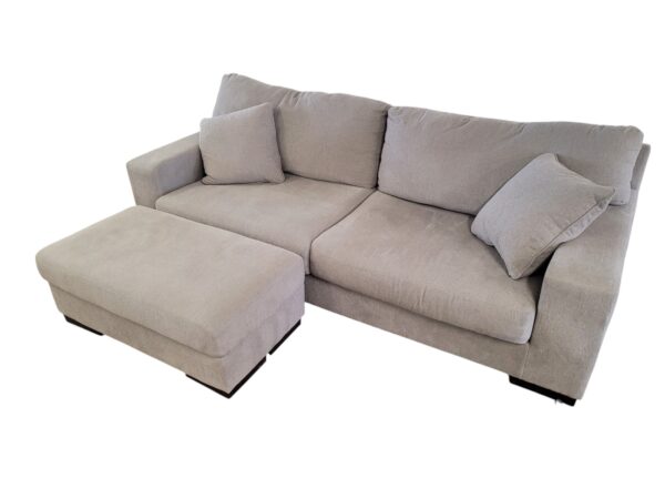 Gray Couch with Ottoman - Image 4