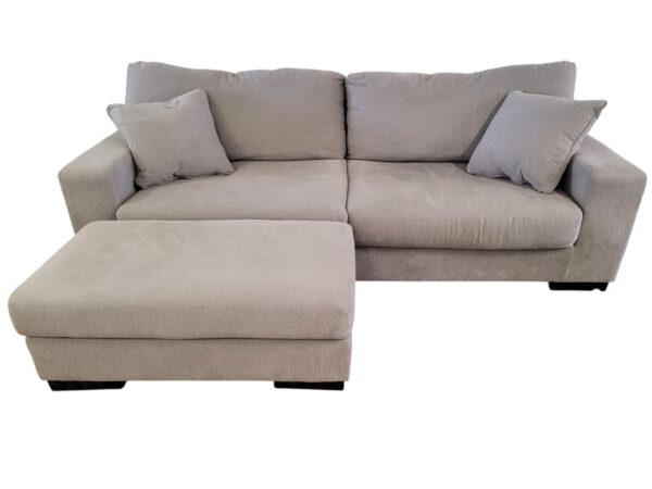 Gray Couch with Ottoman