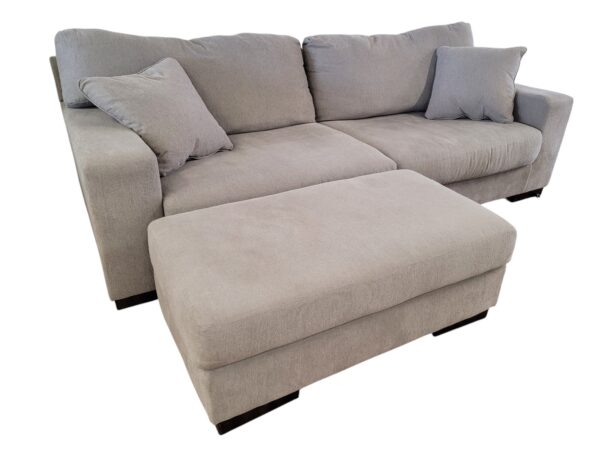Gray Couch with Ottoman - Image 3