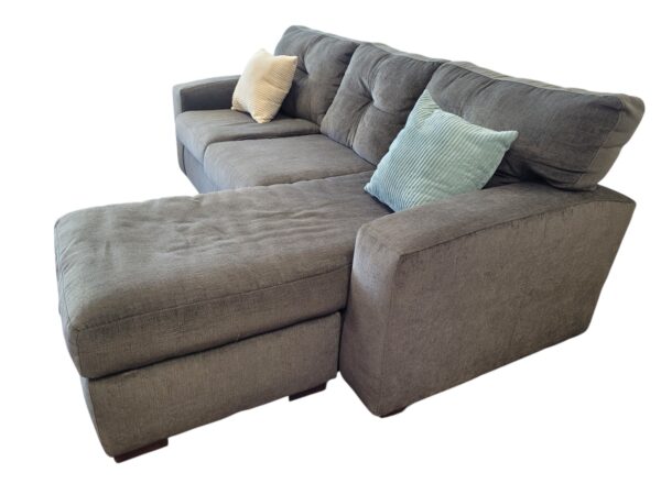 Charcoal Grey Reversible Chaise Sectional Couch - Image 4