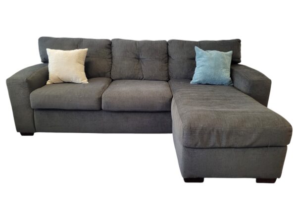Charcoal Grey Reversible Chaise Sectional Couch