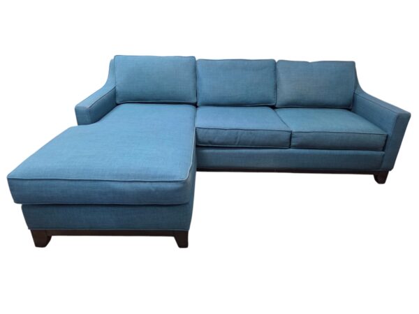 Jonathan Louis Vintage MCM Turquoise Reversible Chaise Couch