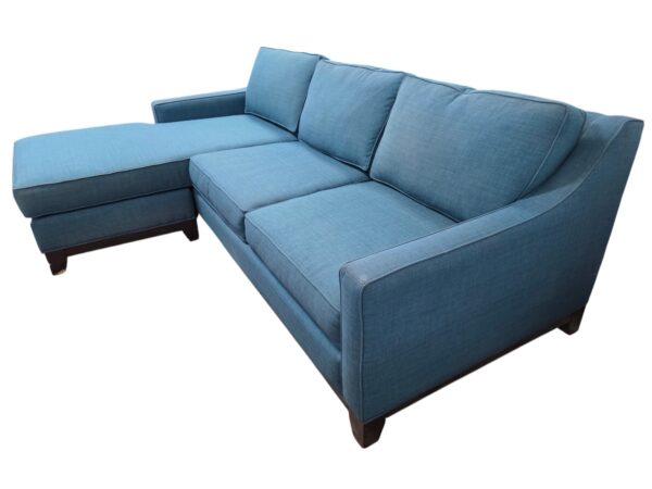 Jonathan Louis Vintage MCM Turquoise Reversible Chaise Couch - Image 4