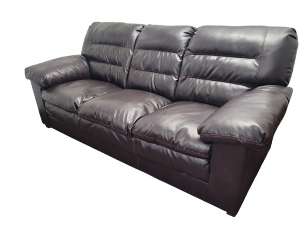 Dark Brown Leather Couch - Image 4