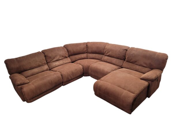 Brown Reclining Sectional with Chaise - Image 2