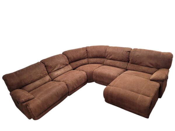Brown Reclining Sectional with Chaise