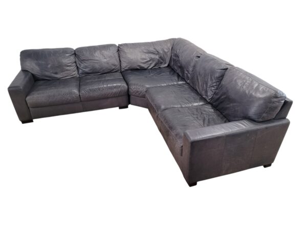 Gray Leather Sectional - Image 4