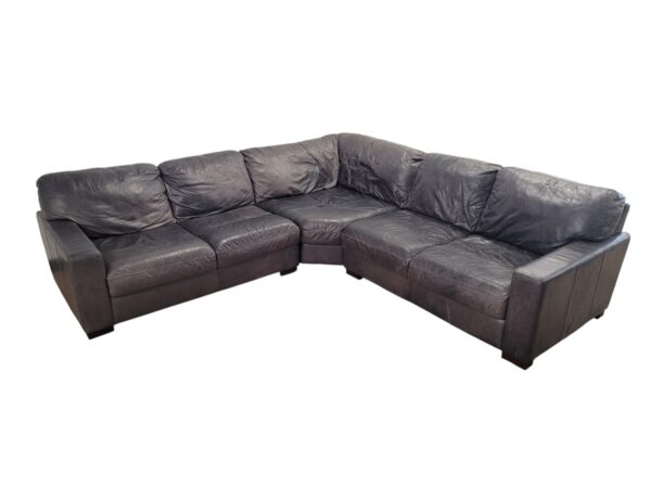 Gray Leather Sectional