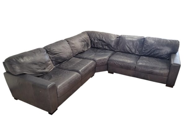 Gray Leather Sectional - Image 3