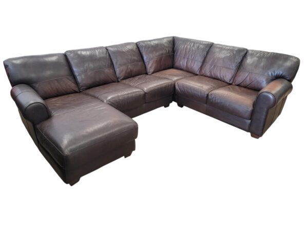 Italian Leather U-Shaped Sectional - Image 3