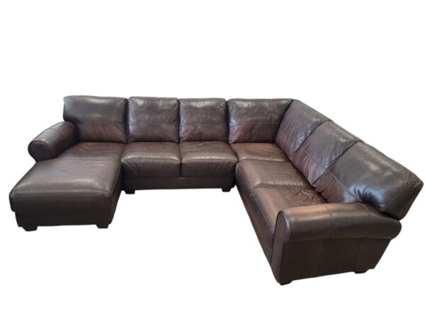 Italian Leather U-Shaped Sectional - Image 4