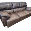 Brown Leather Couch with Recliners - Image 3