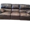 Brown Leather Couch with Recliners