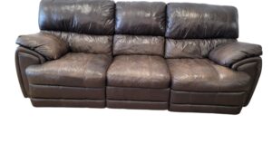 Brown Leather Couch with Recliners
