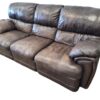 Brown Leather Couch with Recliners - Image 4