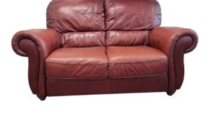 Brown Leather Loveseat