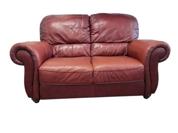 Brown Leather Loveseat