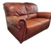 Brown Leather Loveseat - Image 3