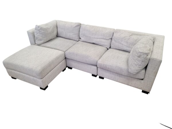 Light Grey Modular Couch with Ottoman - Image 4