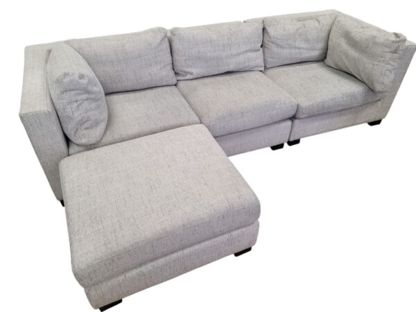 Light Grey Modular Couch with Ottoman - Image 3