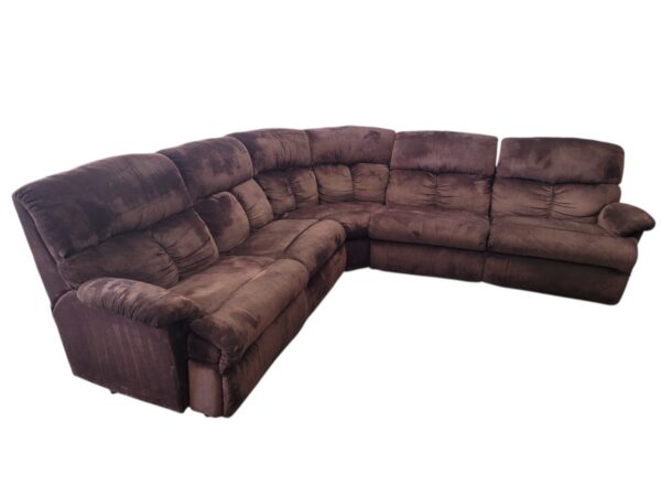 Flexsteel Brown Modular Sectional with Recliners - Image 3