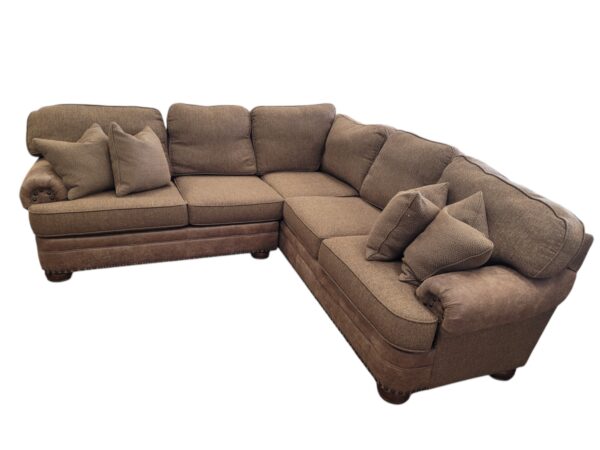 Mayo Cloth Leather Sectional - Image 4